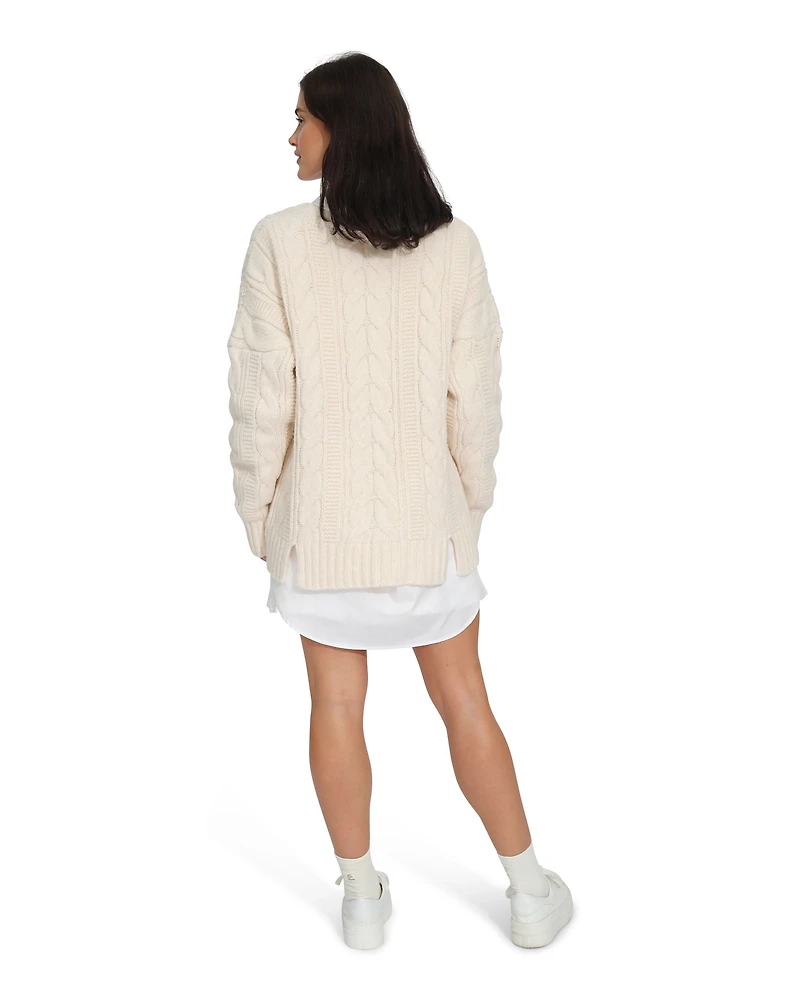 Belle & Bloom Womens Perfect Me Oversized Crew Sweater