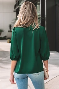 Threaded Pear Women's Gwendolyn 3 4 Sleeve Blouse