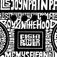 LA Pop Art Men's Word T-Shirt - Boom Box 80s Rap Hits, 100% Cotton, Crew Neck, Short Sleeve, Regular Fit, Made Honduras