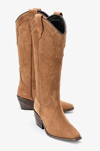 Forever & Always Womens Pietro Leather Western Knee High Boots