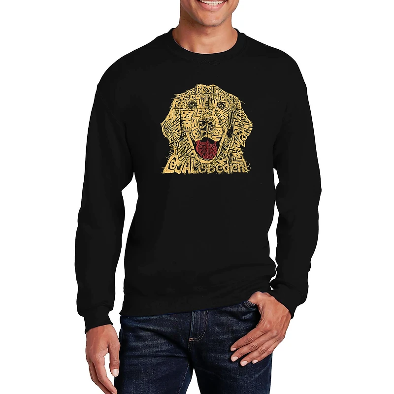 LA Pop Art Dog - Mens Word Crew Sweatshirt