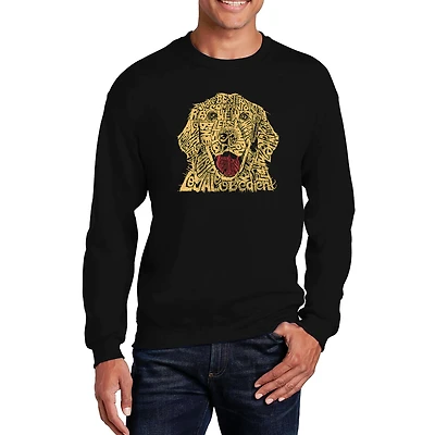 LA Pop Art Dog - Mens Word Crew Sweatshirt