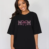 Simply Sage Market - Coquette Bow Mom Women's Garment Dyed Graphic T-Shirt