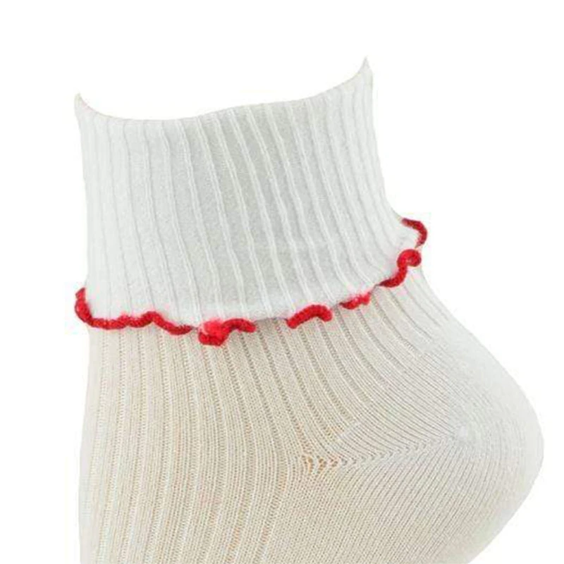 Wear Sierra Girl's Turn Cuff Lettuce Edge Socks