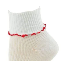 Wear Sierra Girl's Turn Cuff Lettuce Edge Socks