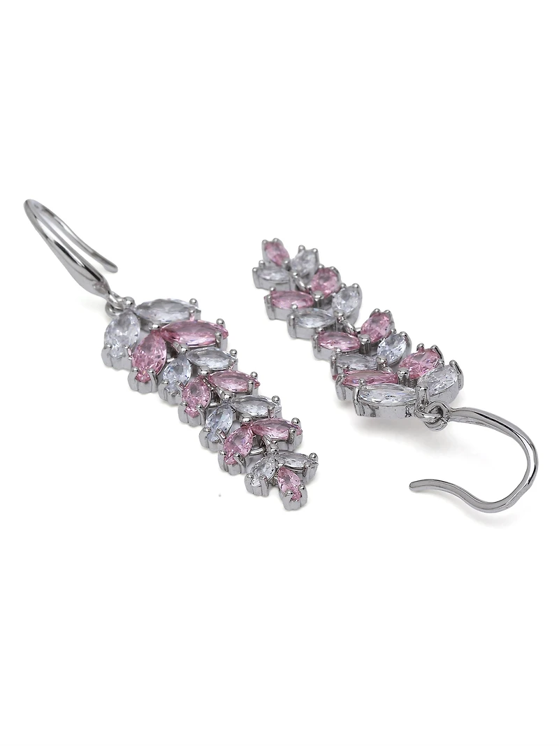 AGP PARIS Womens Leaf Cluster Drop Earrings
