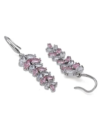 AGP PARIS Womens Leaf Cluster Drop Earrings