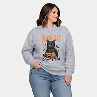 Simply Sage Market - Black Cat Social Club Pumpkin  Women's Plus Sized Graphic Sweatshirt