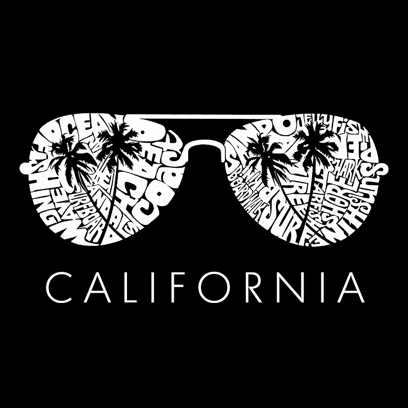 LA Pop Art California Shades - Men's Word Hooded Sweatshirt
