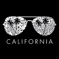 LA Pop Art California Shades - Men's Word Hooded Sweatshirt