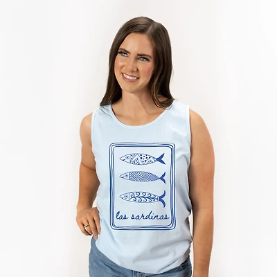 Simply Sage Market - Las Sardinas Women's Garment Dyed Graphic Tank Top