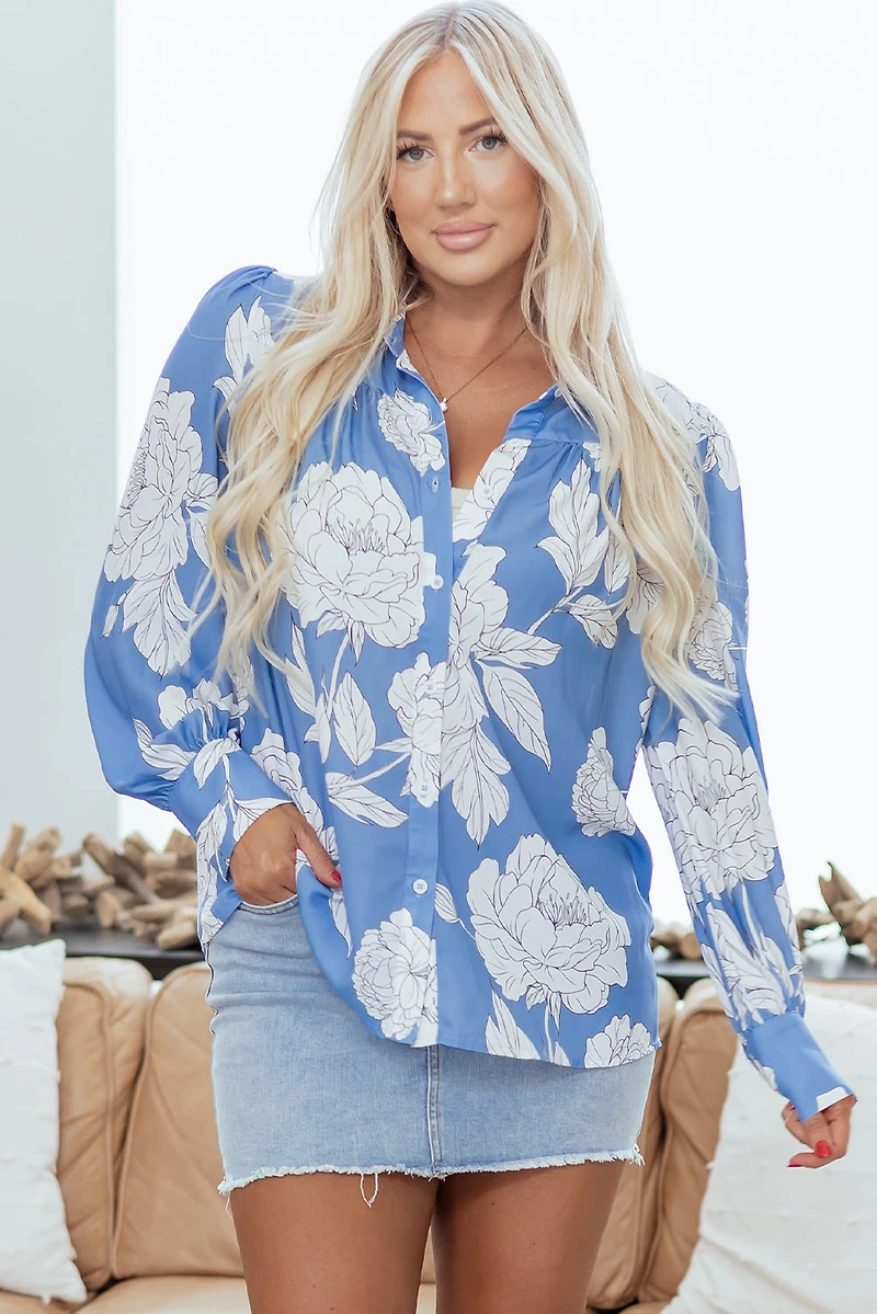 Threaded Pear Women's Carmen Detail Puff Sleeve Shirt