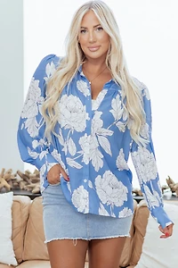 Threaded Pear Women's Carmen Detail Puff Sleeve Shirt