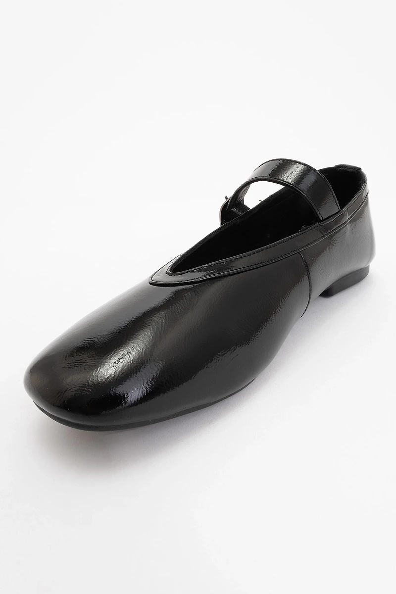 Forever & Always Womens Matilda Leather Mary Jane Flats