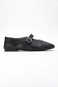 Forever & Always Womens MIRELLA Braided Leather Ballet Flats