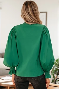 Threaded Pear Women's Everly Flounce Sleeve Trim Blouse