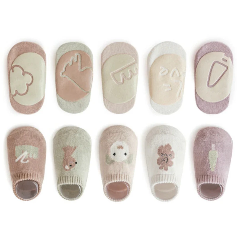 MyKids-USA Kids Girl Embroidered Pattern Non-Slip Floor Soft Socks