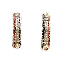 AGP PARIS Womens Diva Collection Cubic Zirconia Chic Hoop Earrings