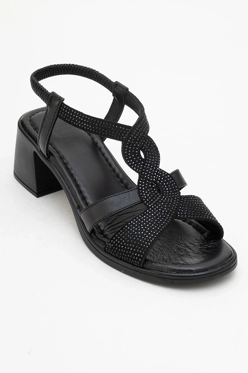 Forever & Always Womens Dolen Leather Chunky Sandal
