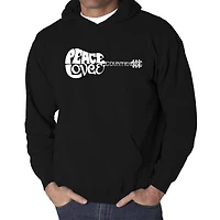 LA Pop Art Peace Love Country - Men's Word Hooded Sweatshirt