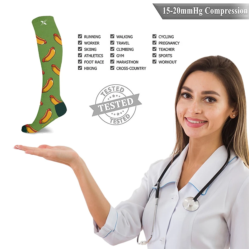 Extreme Fit Food Lovers Expressive Knee-high Compression Socks - 6 Pair