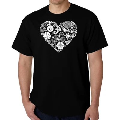 LA Pop Art Men's Sea Shells Word T-Shirt
