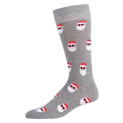 MeMoi Men's Festive Funny Santa Shades Novelty Crew Socks