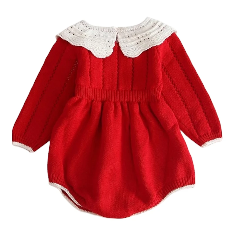 Laurenza's Baby Girls Poinsettia Knit Romper