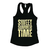 Simply Sage Market - Sweet Summer Time Block Distressed Women's Graphic Racerback Tank Top