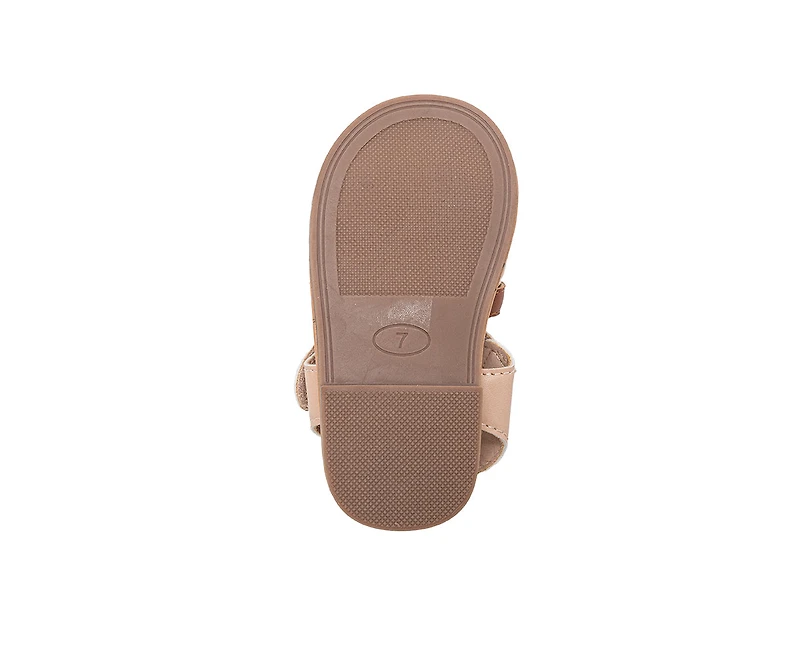 bebe Toddler Girl's Strappy Sandals with Rhinestone Chain Detail