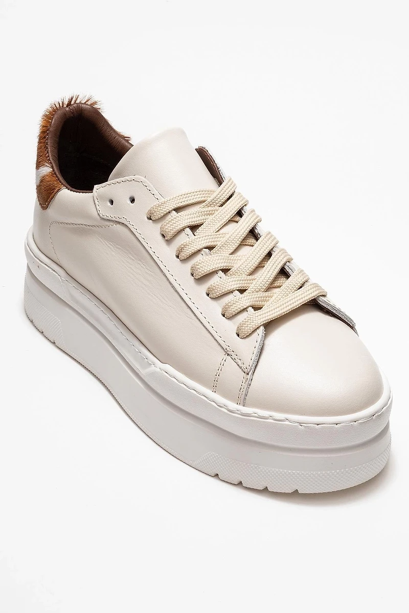 Forever & Always Womens Anabel Leather Platform Sneakers