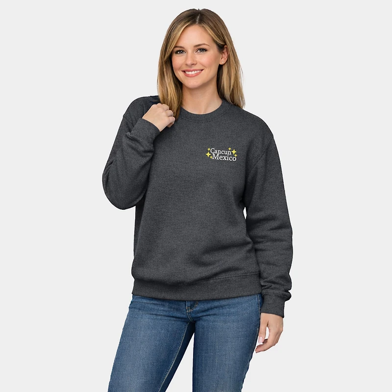 Simply Sage Market - Embroidered Cancun Mexico Stars Women's Graphic Sweatshirt