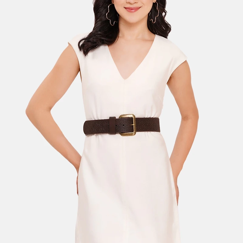 AGP PARIS Brown Wide Women's Belt