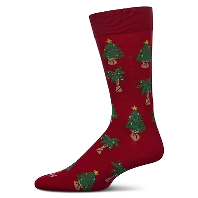 MeMoi Men's Tree Paradise Holiday Crew Socks