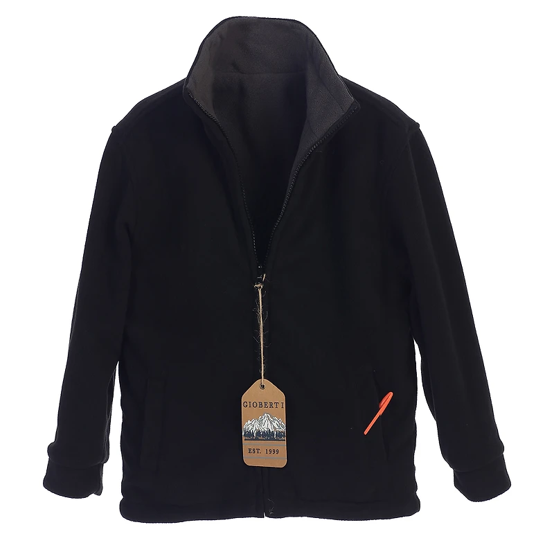 Gioberti Boy's Zip Up Reversible Polar Fleece Heavy Jacket