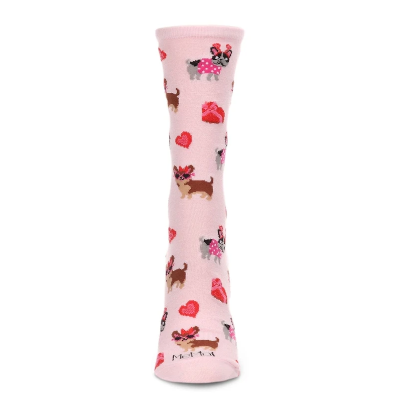 MeMoi Puppy Love & Gift Bamboo Blend Crew Socks