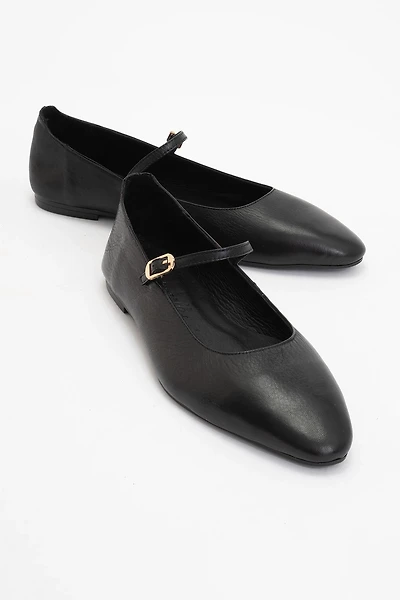 Forever & Always Womens Lara Leather Mary Jane Flats