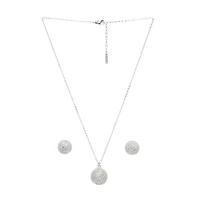 AGP PARIS Sparkling Sphere Stud Womens Necklace and Earrings Set