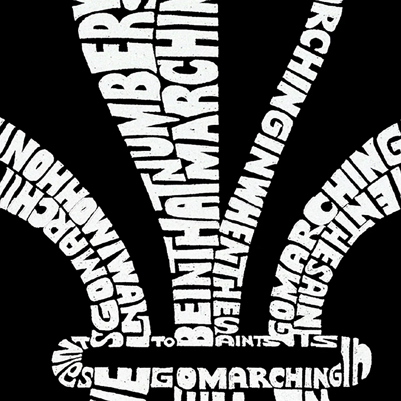 LA Pop Art Lyrics To When The Saints Go Marching - Mens Word Crew Sweatshirt