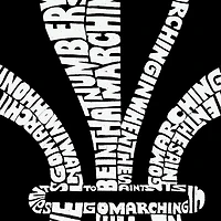 LA Pop Art Lyrics To When The Saints Go Marching - Mens Word Crew Sweatshirt