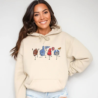 Simply Sage Market - Women's Graphic Hoodie Football Stick Figures