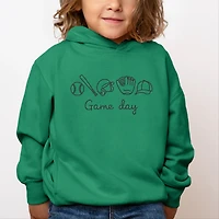 The Juniper Shop - Embroidered Baseball Game Day Icons Toddler Hoodie
