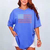 Simply Sage Market - Lobster American Flag Coquette Women's Garment Dyed Graphic T-Shirt