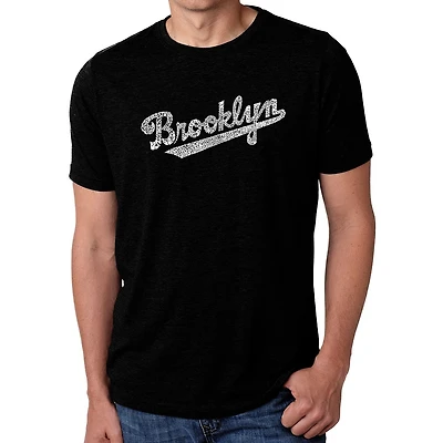 LA Pop Art Men’s Cotton/Poly Word T‑Shirt - Brooklyn Neighborhoods