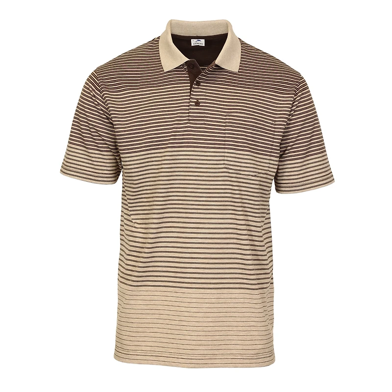 Gioberti Men's Pin Stripe Short Sleeve Polo w/ Chest Pocket