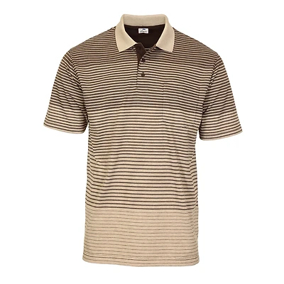 Gioberti Men's Pin Stripe Short Sleeve Polo w/ Chest Pocket