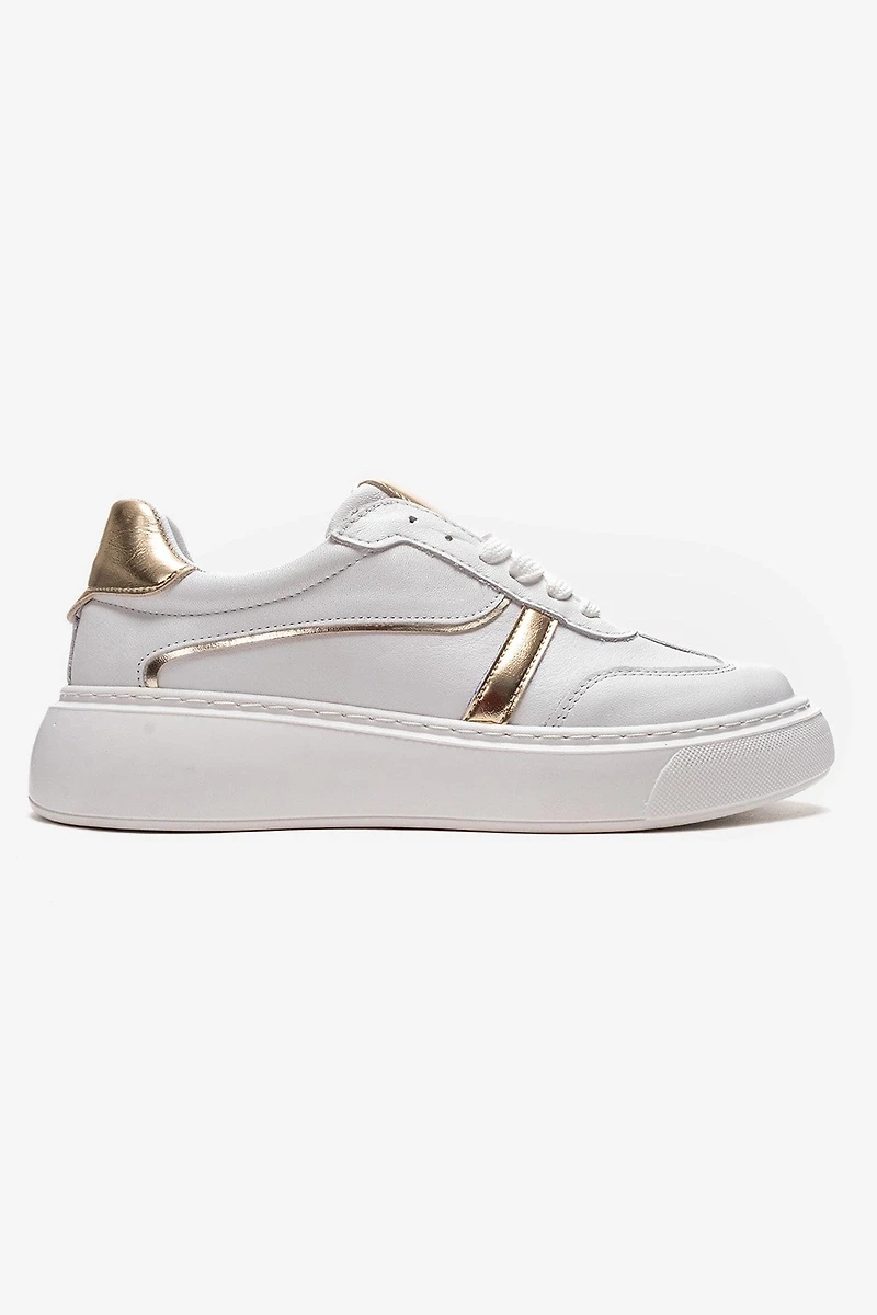 Forever & Always Womens Ivara Leather Everyday Sneaker