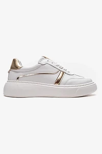 Forever & Always Womens Ivara Leather Everyday Sneaker