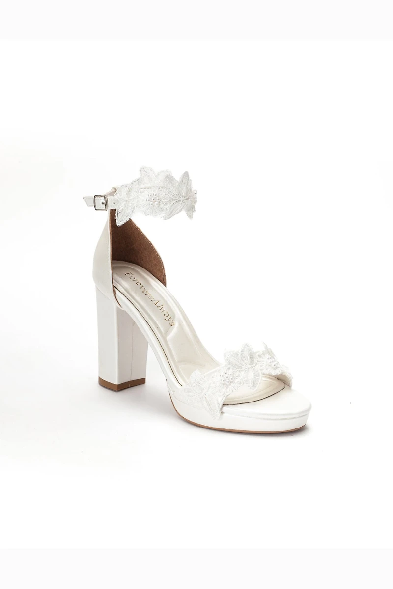 Forever & Always Womens Isadora Lace Bridal Heel