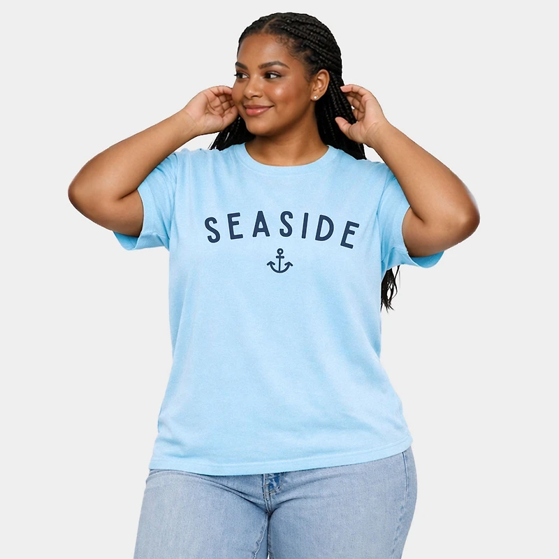 Simply Sage Market - Seaside Anchor Women's Plus Sized Garment Dyed Graphic T-Shirt